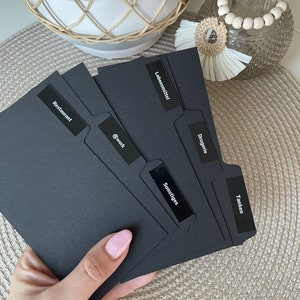 Register inserts for large purse/purse with many compartments ideal for budgeting, dividers/inserts black, set of 3/6 image 1