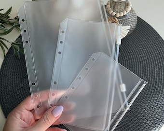 Umschlag für (d)einen Binder in A5/A6/A7, ohne Inhalt, Zipperumschlag, Binder Taschen, PVC mit Reißverschluss, 1 Stk.