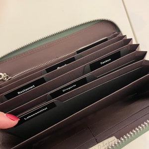 Register inserts for large purse/purse with many compartments ideal for budgeting, dividers/inserts black, set of 3/6 image 4