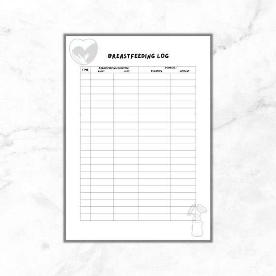 Printable Breastfeeding and Pumping Log Breastfeeding Log Etsy