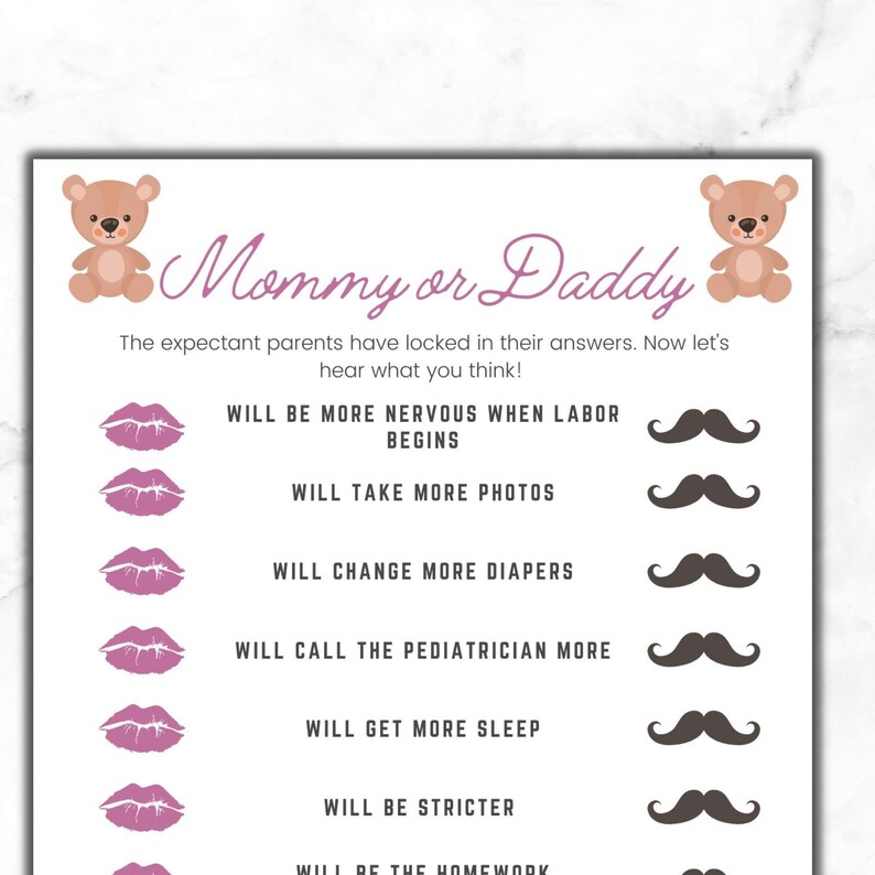 Printable Baby Shower Game, Guess Who Baby Shower Game, Baby Shower