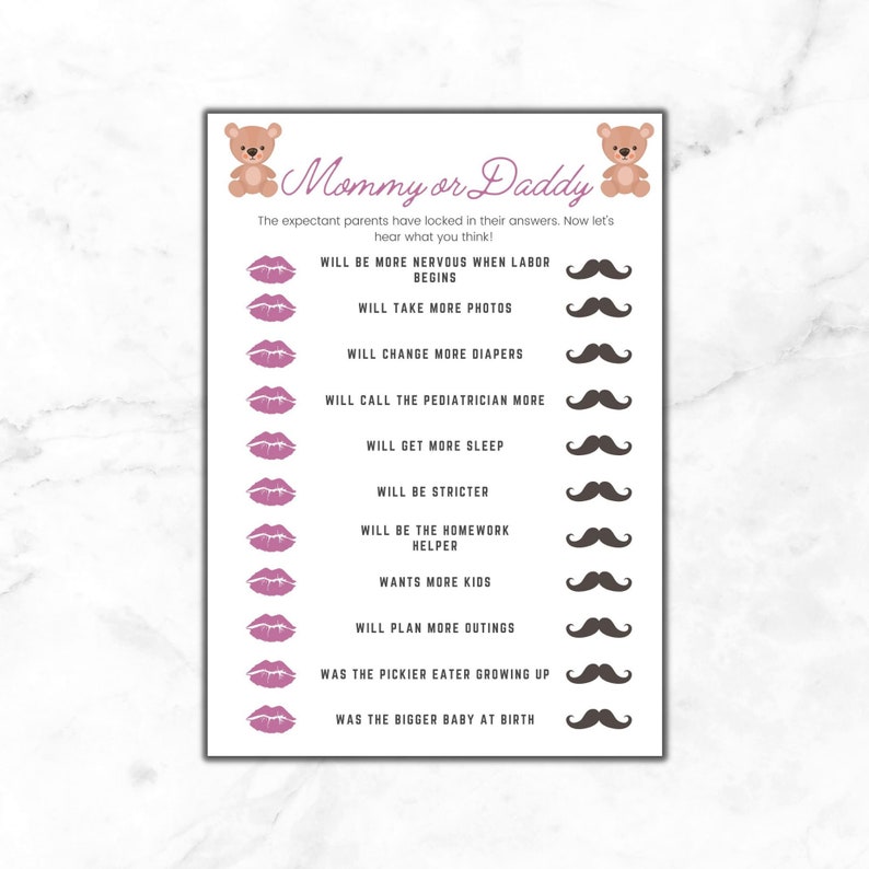 Printable Baby Shower Game, Guess Who Baby Shower Game, Baby Shower