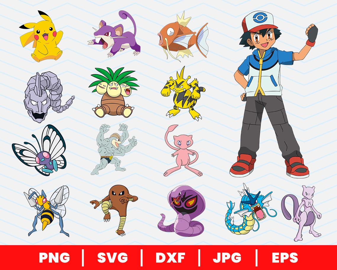 メガポケモンSVGバンドル、ピカチュウSVG、PNG EPS DXFクリップアート
