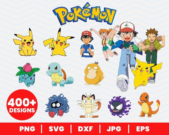 メガポケモンSVGバンドル、ピカチュウSVG、PNG EPS DXFクリップアート