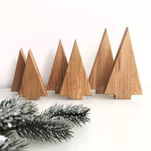 Oak fir trees / Christmas trees / Christmas decoration / Set made of solid oak / Decoration