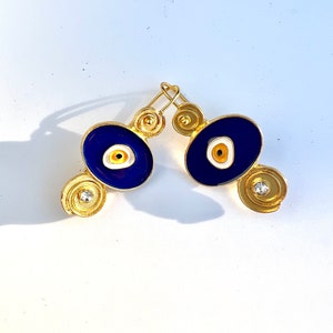Lapislazuli Ohrringe, Lapislazuli Ohrringe Gold, Blau Runde Ohrringe, Birthstone Schmuck für Frauen, Geschenk für sie, baumeln Ohrring.