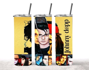 Johnny Depp Movie Characters 20oz * Custom Skinny Tumbler * Skinny Tumbler * 20oz Skinny Tumbler * Personalized Skinny Tumbler
