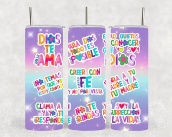 Bicchiere Con Dios Todo Es Más Bonito, bicchiere spagnolo, bicchiere motivazionale da 20 once, bicchiere biblico. DOWNLOAD DIGITALE