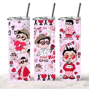Bad Bunny Tumbler • Valentine Benito Tumbler • Custom Tumbler • Personalized Gift • 20oz