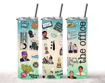 The Office Dunder Mifflin Straight 20oz Skinny Tumbler • Custom Tumbler • Personalized Gift • 20oz