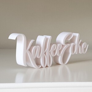 3D printed lettering "Coffee Corner", white or black, freestanding, decoration for kitchen, living room or office or as a gift image 4