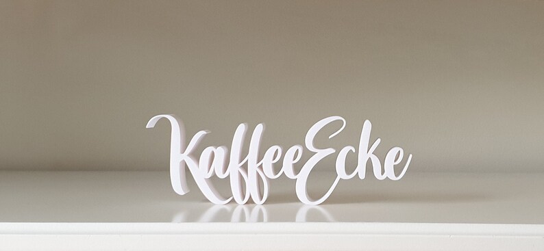 3D printed lettering "Coffee Corner", white or black, freestanding, decoration for kitchen, living room or office or as a gift Weiß