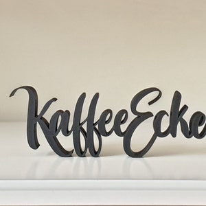 3D printed lettering "Coffee Corner", white or black, freestanding, decoration for kitchen, living room or office or as a gift Schwarz