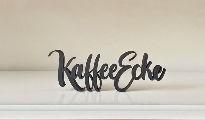 3D printed lettering "Coffee Corner", white or black, freestanding, decoration for kitchen, living room or office or as a gift Schwarz