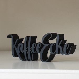 3D printed lettering "Coffee Corner", white or black, freestanding, decoration for kitchen, living room or office or as a gift image 1