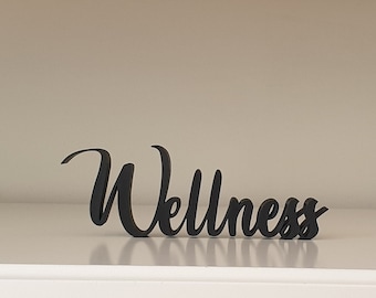 3D printed lettering "Wellness", modern decor, freestanding decorative word, bathroom decor, wellness area, spa decoration, gift idea