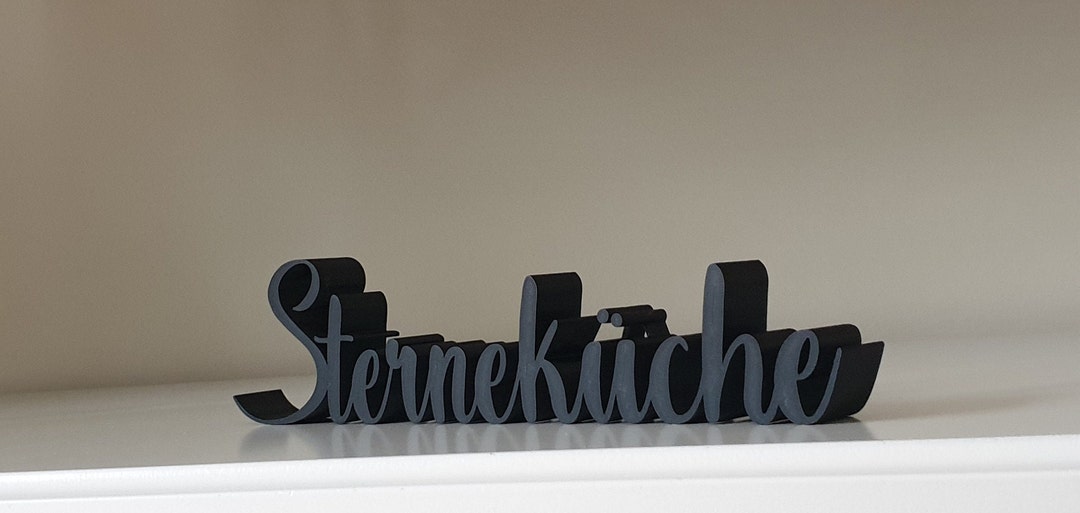 KLEINLAUT 3D-Schriftzug „Sterneküche“ – 25 X 4,3 Cm, In 32 Farben, Pastell Grün