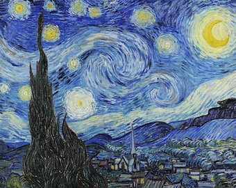 星月夜 ヴィンセント・ヴァン・ゴッホのプリント ヴィンセント・ヴァン・ゴッホの「星月夜」の高品質デジタルプリント