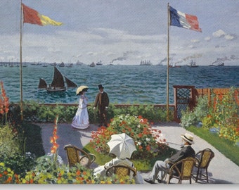 Garden at Sainte-Adresse by Claude Monet (1867) Fine Art on stretched canvas 18"x24"
