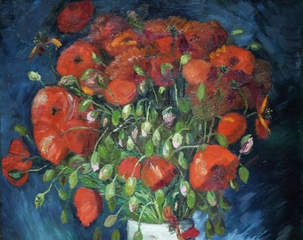Vincent van Gogh's Vase with Poppies (1886), Fine Art, Digital Print, Instant Download, Printable