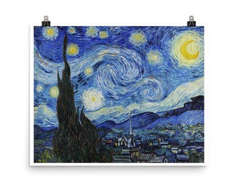 Vincent Van Gogh's The Starry Night (1889), Fine Art Print on Enhanced Matte Paper, Poster