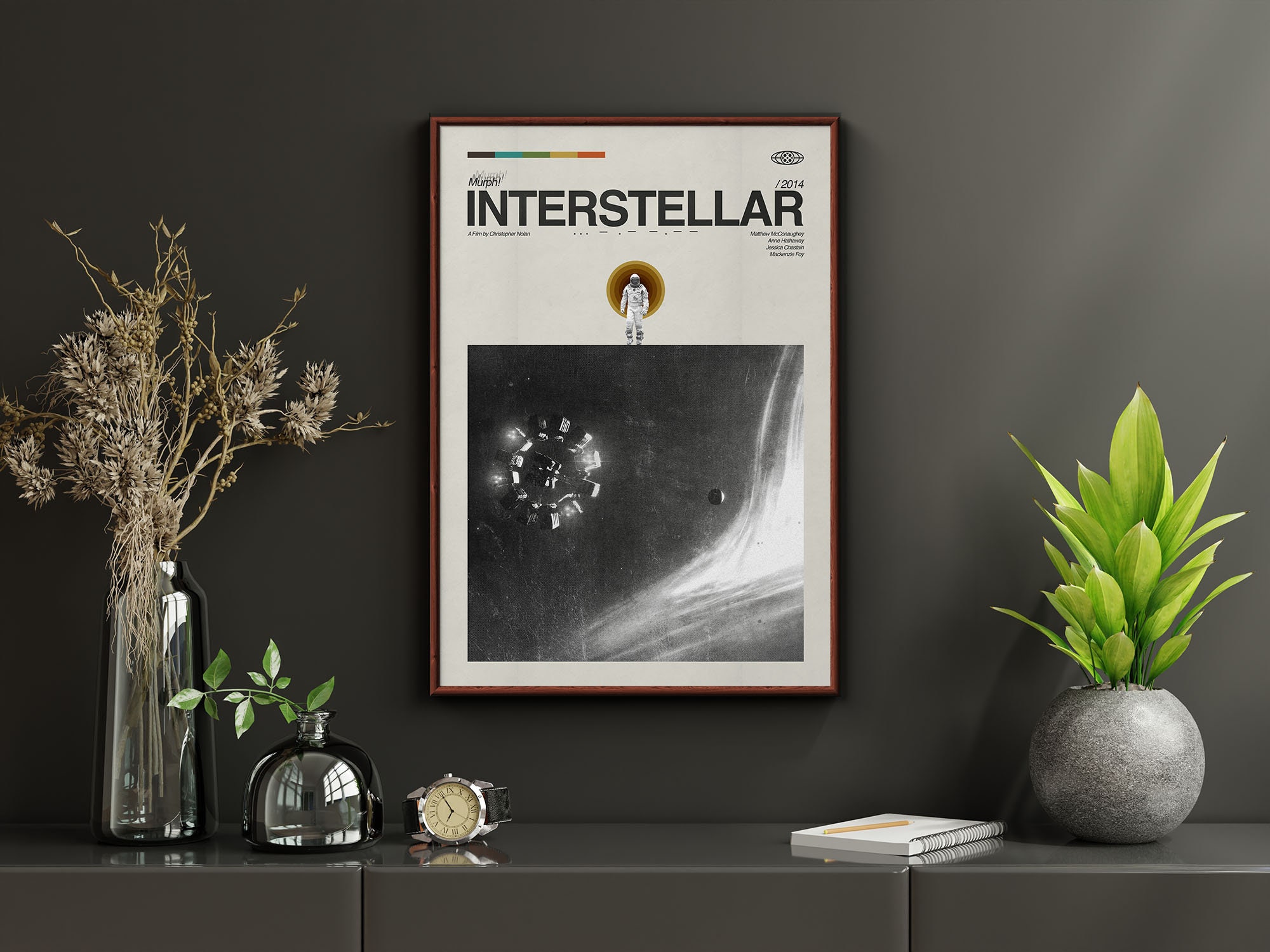 Discover Limited Edition: INTERSTELLAR inspired Movie Poster, Mid Century Modern Fine Art, Film Vintage Retro Print, Boutique Wall Decor