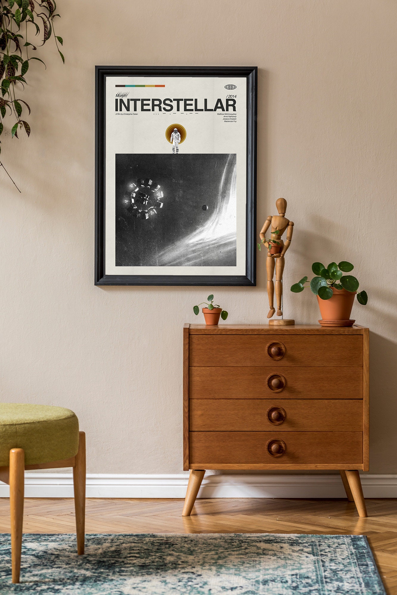 Discover Limited Edition: INTERSTELLAR inspired Movie Poster, Mid Century Modern Fine Art, Film Vintage Retro Print, Boutique Wall Decor