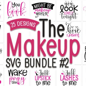 Bolsa de maquillaje 25 Diseños Paquete Svg / Dxf / Png / Eps / Self Love Svg Bundle, Cortar Archivo Cricut Regalo de San Valentín para ella