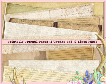 Lined & Blank, Journal Pages, Junk Journal, Kit, Neutral, Printable, Digital Paper, Digital, Ephemera, Junk Journal Kit, Vintage, Download