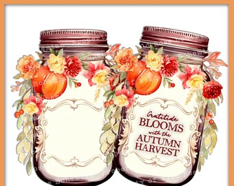 Vintage Mason Jars, Fall Transparent Pngs, Vintage Fussy Cuts Mason Jars, Fall, Fall Fussy Cuts, Mason Jar Fall PNGS