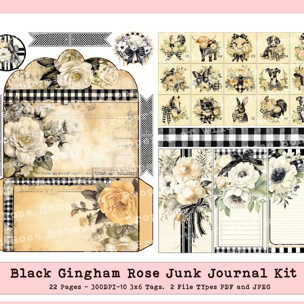 Junk Journal Farmhouse Printable Kit, Farmhouse Ephemera, Farmhouse Junk Journal Kit, Printable Farm, Junk Journal Farm Kit