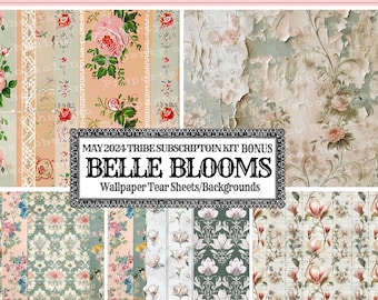 Vintage Floral Wallpaper Snippets: Crafting Collage Tear Sheets (Digital Download)