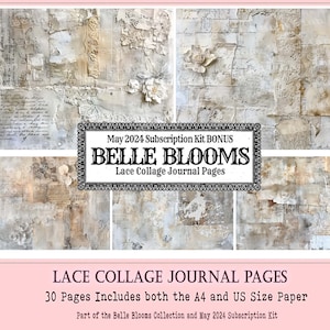 Vintage Lace Printable Paper, Lace Wallpaper Collage for Crafting, Lace Junk Journal Paper, Lace ournal Pages, Lace Backgrounds