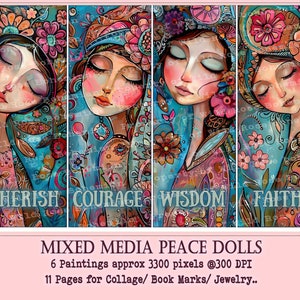 Whimsical Girls Cards, ATC Cards, Junk Journal , Printable Journaling Cards, Digital Download, Scrapbooking, Ephemera, Digi Kit