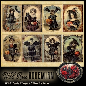 Vampire Printable Cards, Victorian Vampire Junk JOurnal, Victorian Halloween Ephemera, Halloween Junk Journal Kit, Halloween Printable,