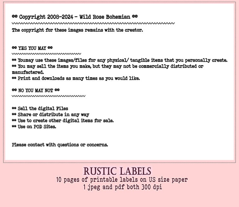 Rustic Floral Labels: Junk Journal Printable Ephemera (PDF), Printable ...