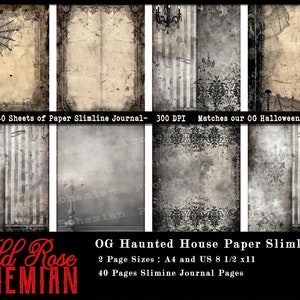 Haunted House Printable Paper, Halloween Haunted House Junk Journal Kit ...