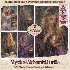 Mystical Alchemist Lucille Add on Mini Printable Junk Journal Kit | Digital Paper Ephemera | Sovereign Dreams | Artist Printable Page