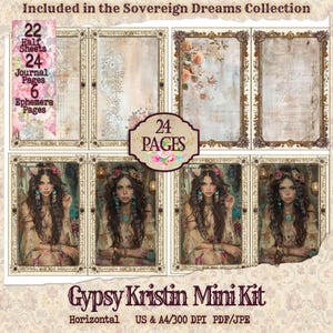 Romany Girl Add on Mini Junk Journal Kit | Printable Journal | Digital Paper Ephemera | Sovereign Dreams | Boho Printable Pages | Digital