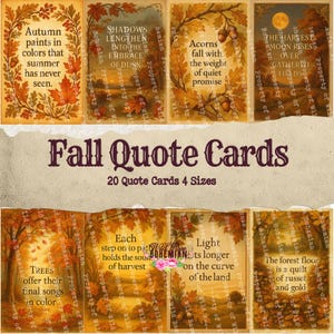 Fall Quote Cards: Printable Autumn Journal Ephemera (Digital Download)
