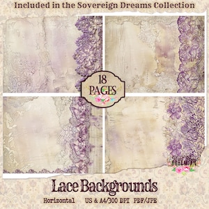 Lace Background Junk Journal Paper | Junk Journal Kit | Printable Journal | Digital Paper Ephemera | Distressed Collage | Bohemian Paper