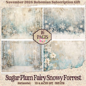 Nutcracker Ballet Junk Journal | Junk Journal Kit | Snowy Forrest| Digital Paper  Christmas Digital Paper |Sugar Plum Fairy