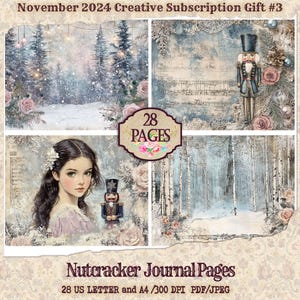 Nutcracker Ballet Junk Journal | Junk Journal Kit | Printable Nutcracker Ballet Journal Pages | Digital Paper  Christmas Digital Paper