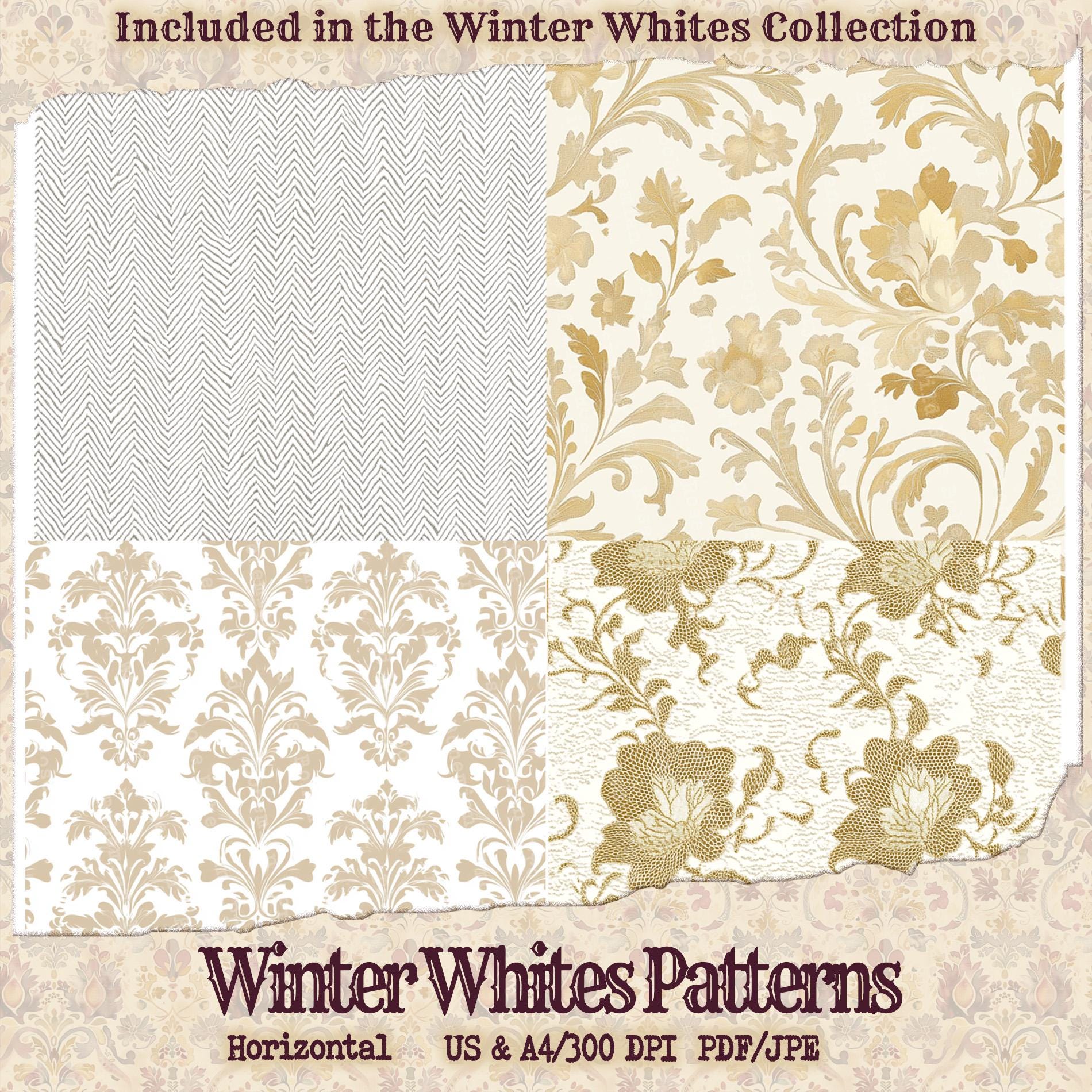 White Lace and Linen Digital Paper Pack | 30 Vintage Pattern Papers ...