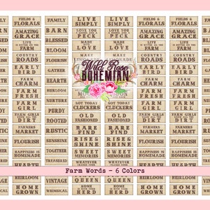 Word Sentiments, Farm Words Sentiment Printable, Cottage Core Junk ...