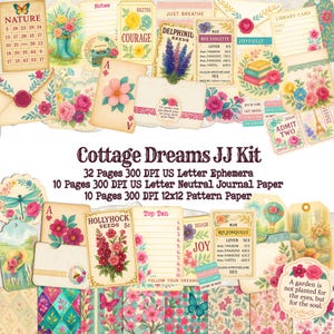 Cottage Garden | Junk Journal Kit | JUnk JOurnal Pages French Summer Garden | Summer Digital Paper | Cottage Core Digital Paper Printable