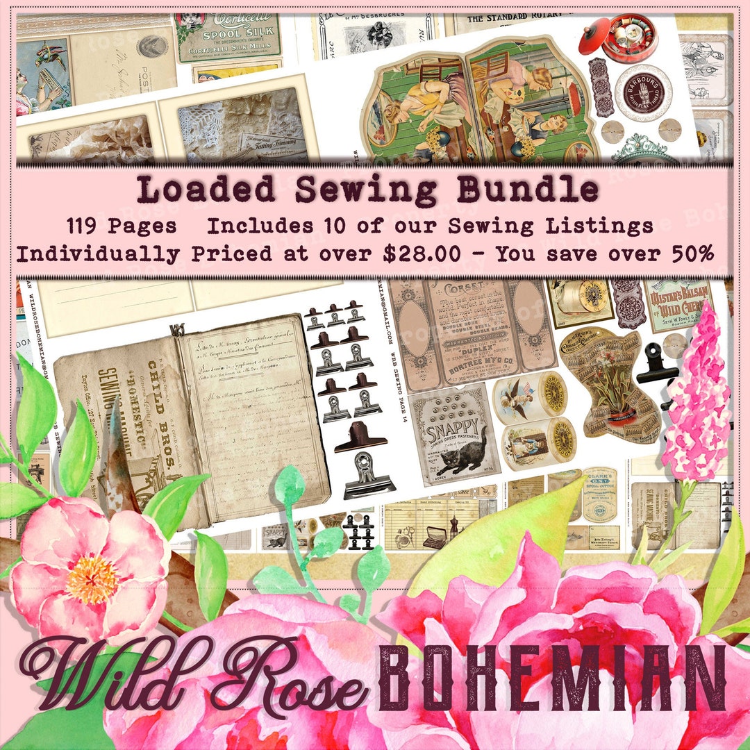 Vintage Sewing Ephemera Sewing Junk Journal Ephemera Sewing Etsy