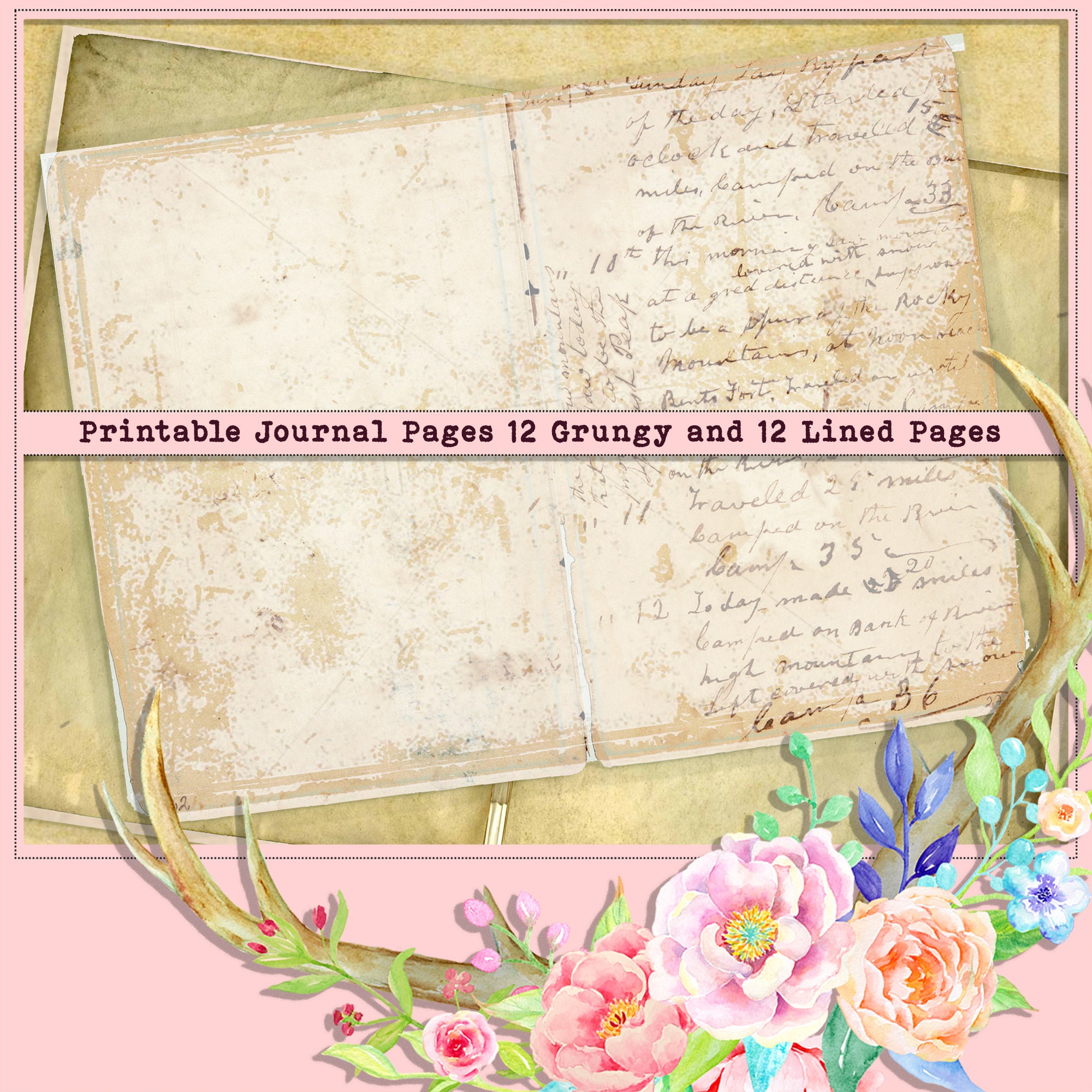 Lined & Blank Journal Pages Junk Journal Kit Neutral - Etsy