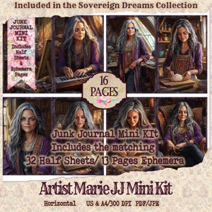 Artist Marie Add on Mini Junk Journal Kit | Printable Journal | Digital Paper Ephemera | Sovereign Dreams | Artist Printable Page | Digital