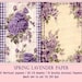 Purple Spring Printable Paper, Shabby Chic Lavender Rose, Lilac ...